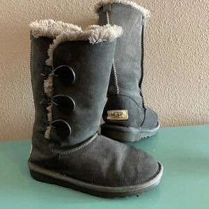 ❄️Ugg Classic Tall Bailey 3 Button Genuine Sheepskin Grey Boots Size W5